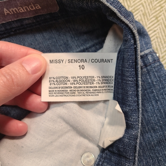 Gloria Vanderbilt Casual All Around Slimming Effect Cotton Jeans Short size 10 - Picture 11 of 14